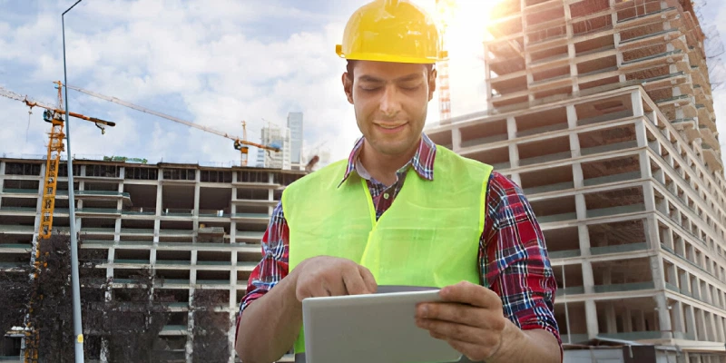 Real estate developer with ERP dashboards and construction site debunking ERP myths using In4Suite ERP